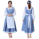Die Schöne und das Biest Belle Kleid Dienstmädchen Schurz Kleid Cosplay Kostüm